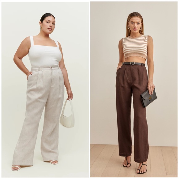 NWT Reformation Vesta Linen Pant In White Women’s 8 - Picture 4 of 16